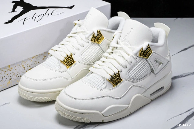 1st Kicks Gold Retro Metallic 4 Jordan AQ9129-170 0712